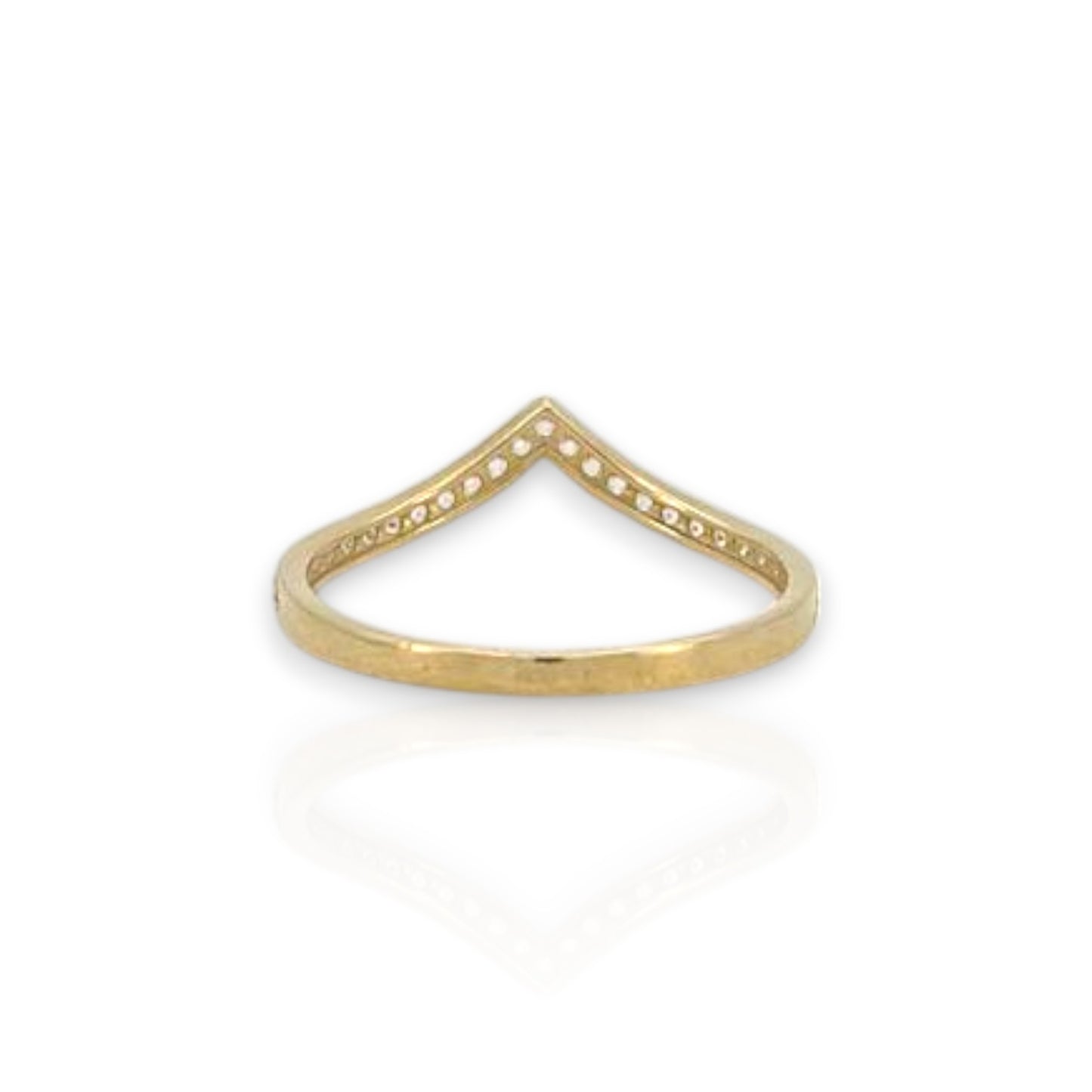 Crown Ring CZ - 10K Yellow Gold