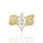Marquise Cut Center Stone Engagement Ring - 10k Yellow Gold