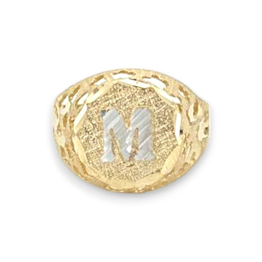 Initials Nugget Ring - 10K Yellow Gold