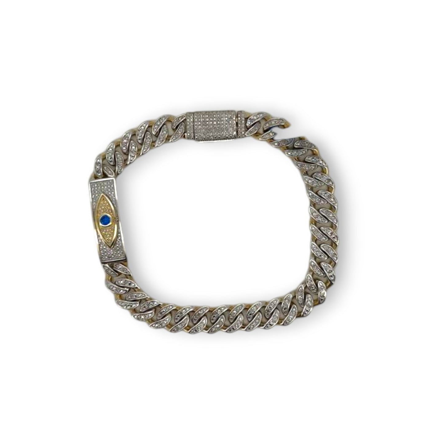 Evil Eye Natural Diamond Bracelet - 10K Two Tone