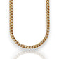 Round Franco Box Chain Necklace - 14K Two Tone Yellow Pave Gold - Solid