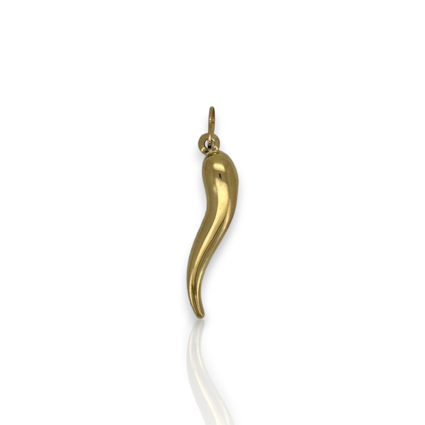 Italian Horn Pendant - 14K Yellow Gold