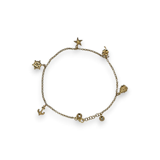 Anchor Anklet - 10K Yellow Gold