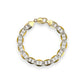 Mariner Link Two Tone Bracelet - 10K Yellow Gold Solid