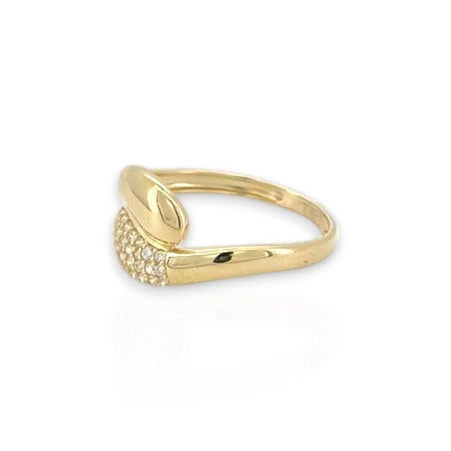 Twist Ring CZ - 10K Yellow Gold