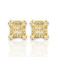 0.55ct Diamond Baguette and Round Stud Earrings - 14k Yellow Gold