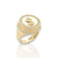 Dollar Sign Ring - 14K Yellow Gold