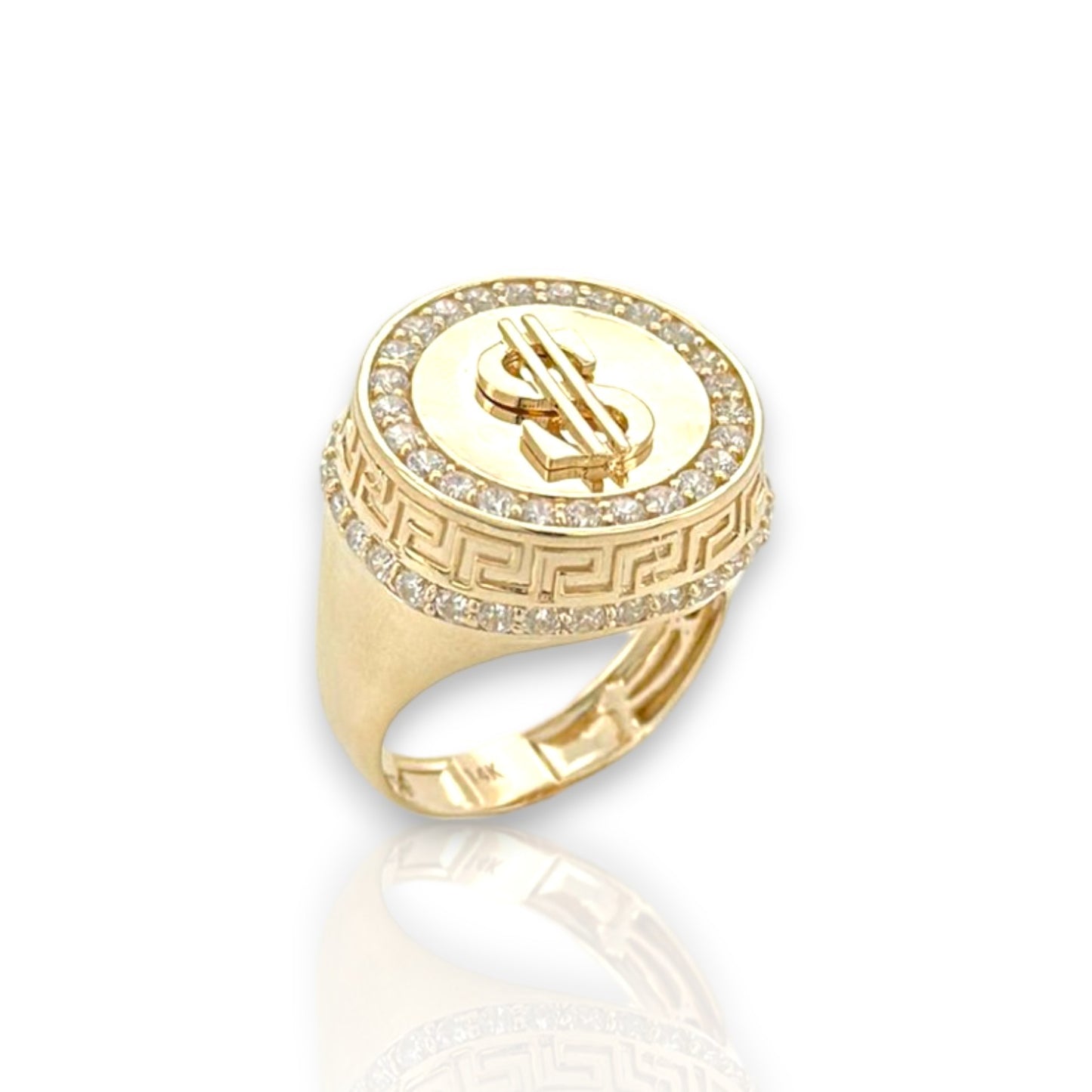 Dollar Sign Ring - 14K Yellow Gold