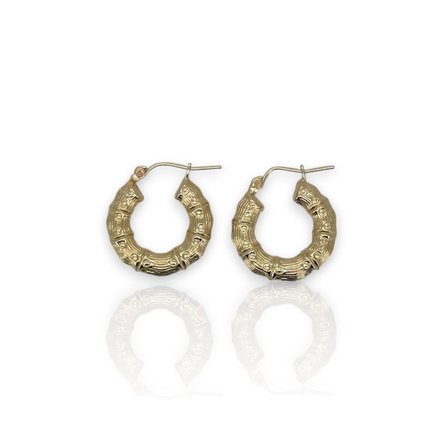 Hoop Round Earrings - 10K Yellow Gold