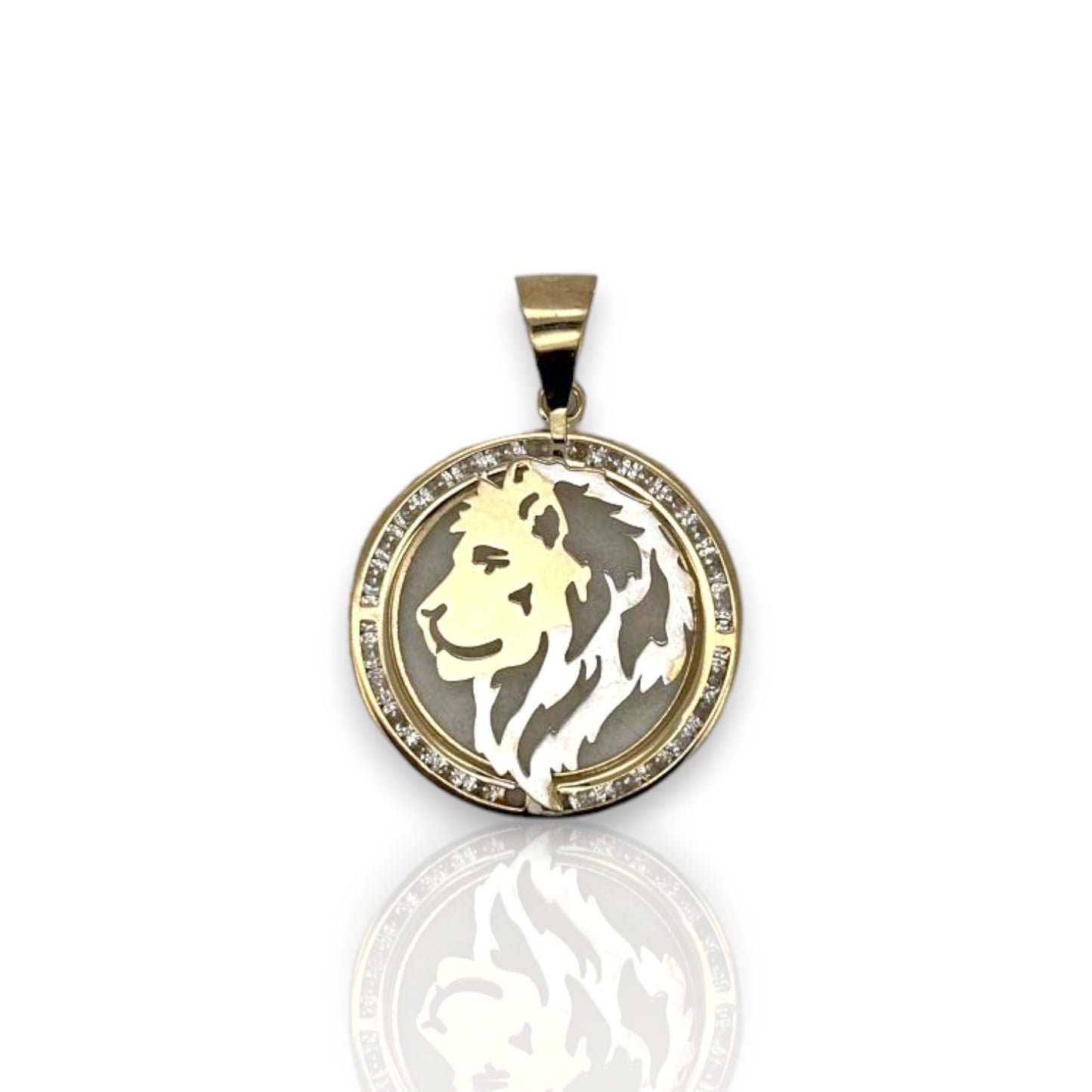 Medallion Lion CZ - 10K Yellow Gold