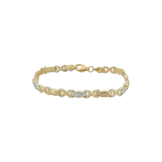 Kisses bracelet - 10k yellow gold two tone