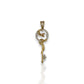 Snake On A Cain Cz Pendant - 14K Yellow Gold