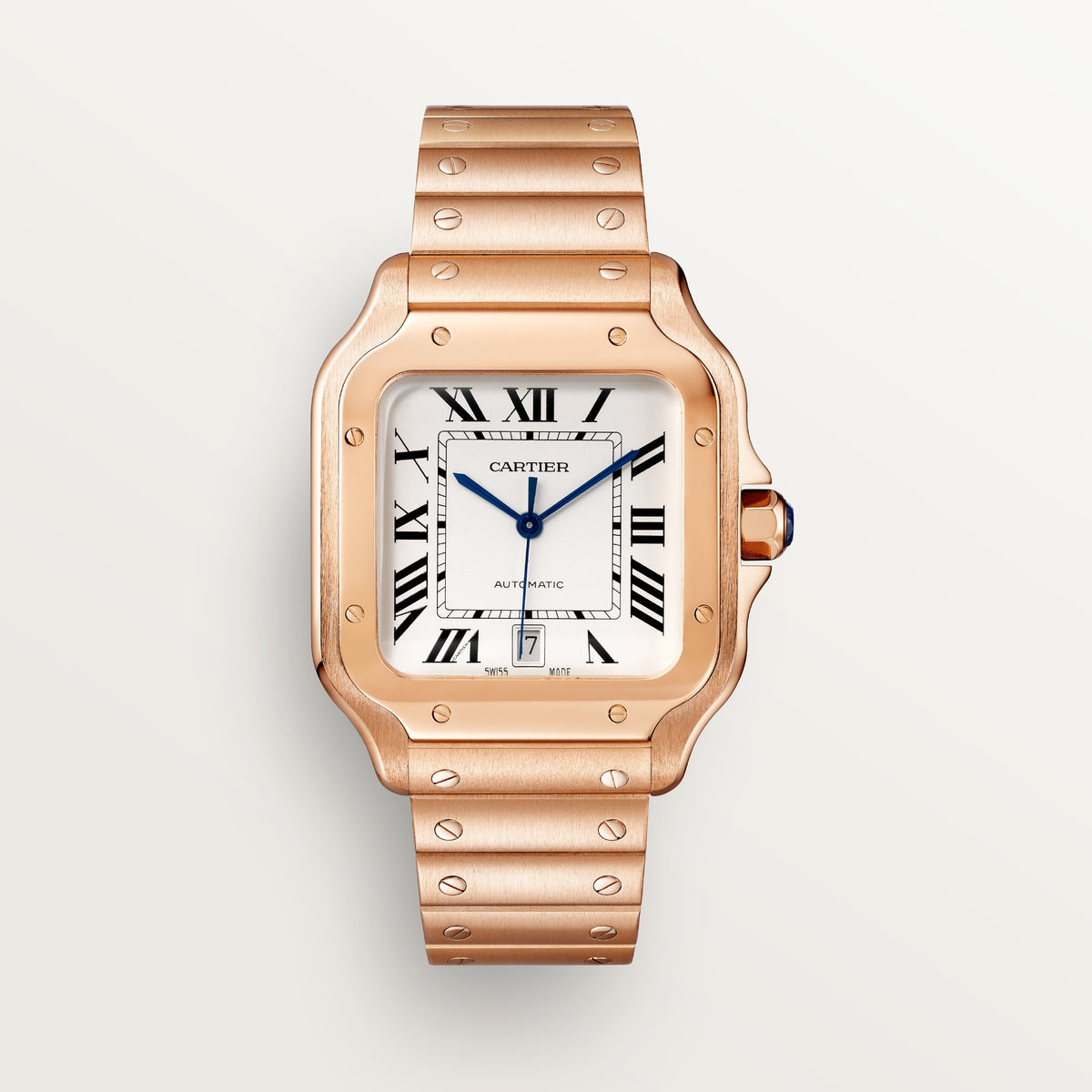 Cartier Santos de Cartier WGSA0018 - Large model Rose gold, Silvered opaline Dial, Rose gold bracelet