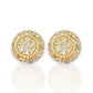 0.80ct Diamond Halo Cluster Square Stud Earrings - 14k Yellow Gold