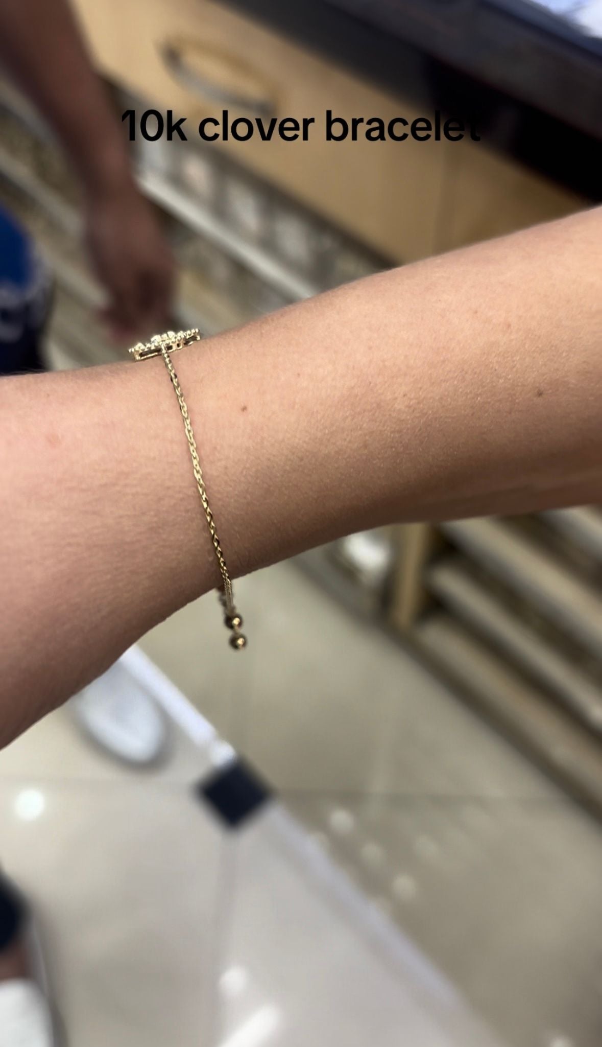 10K Yellow Gold Clover Leaf Bracelet – Adjustable Lucky Charm Jewelry