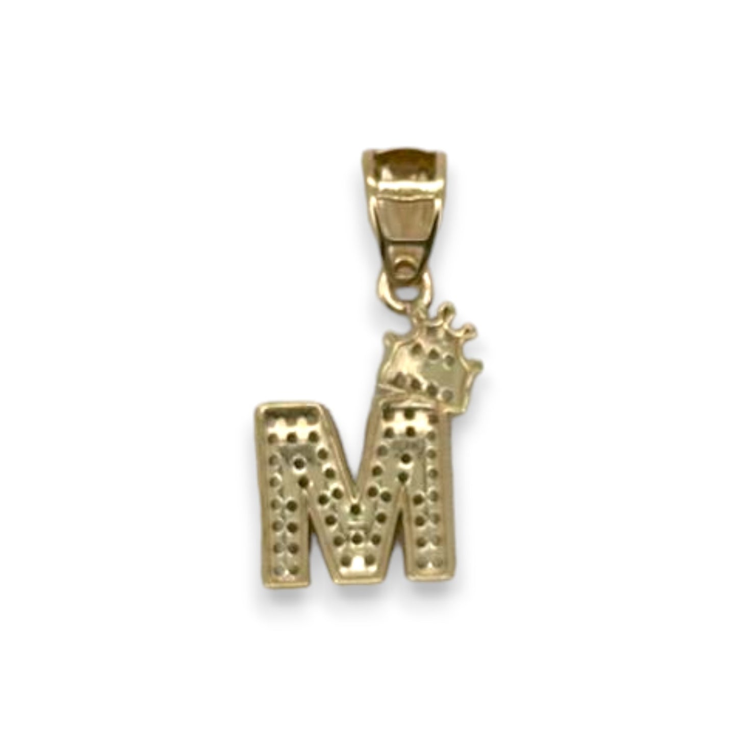 Initials Crown Pendant - 10K Yellow Gold