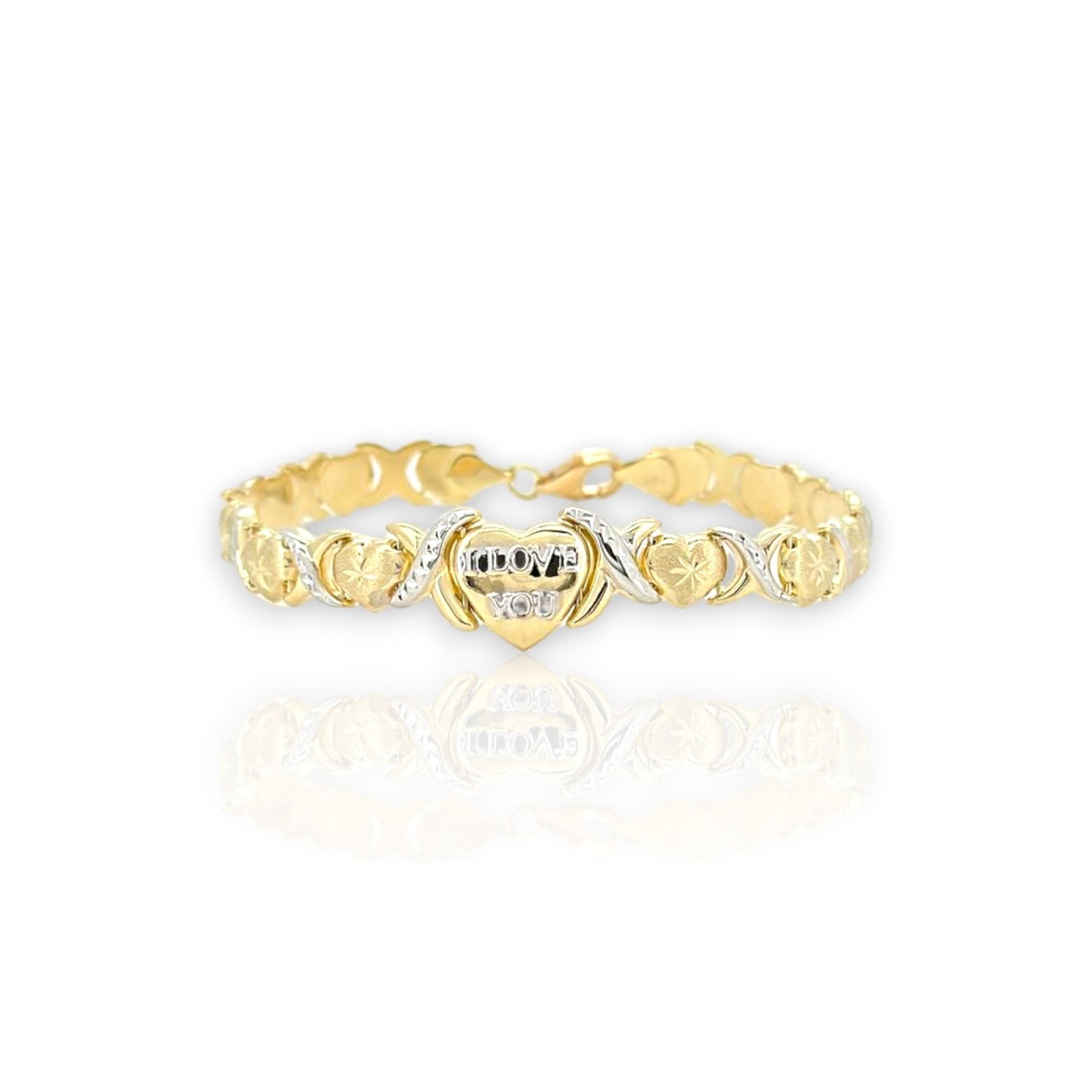 i love you heart bracelet - 10k yellow gold