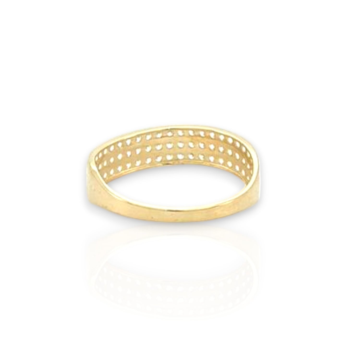 Wave Ring CZ - 10K Yellow Gold