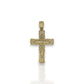 Cross Crucifix Cz Nugget Two Tone Pendant - 10k Yellow Gold