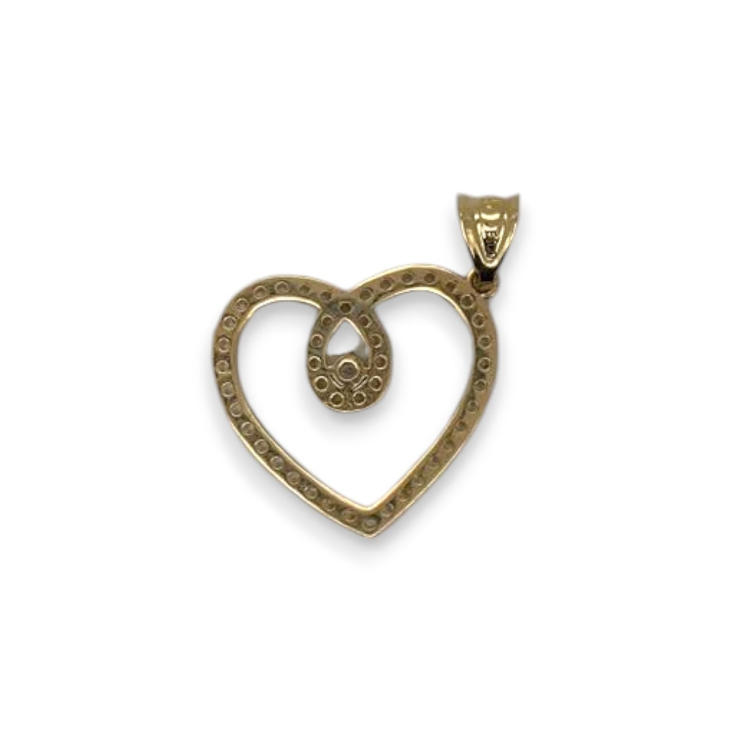 Heart CZ Pendant - 14K Yellow Gold