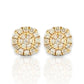 0.77ct Diamond Round Stud Earrings - 14k Yellow Gold