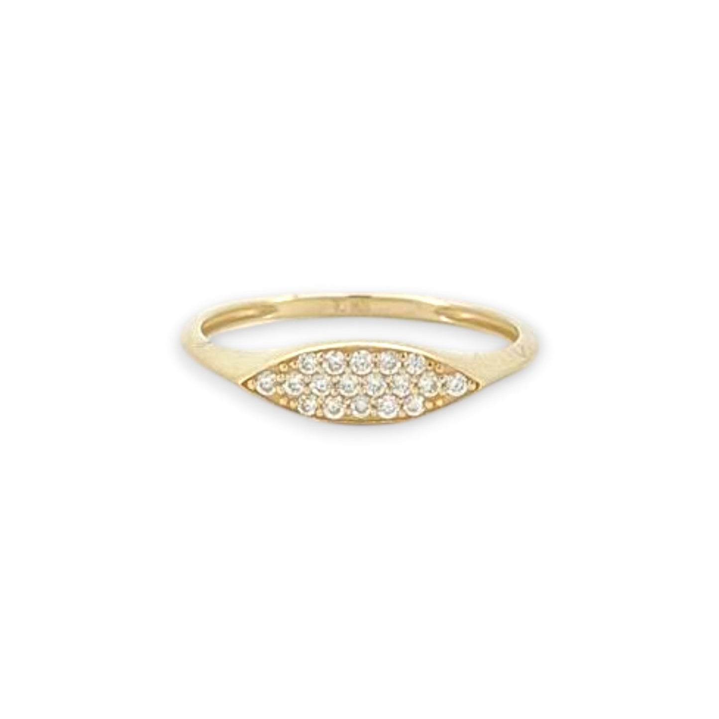 Leaf Ring CZ - 10K Yellow Gold