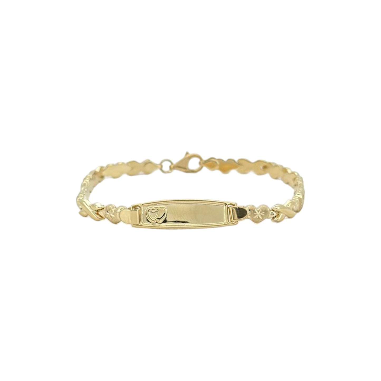 kisses heart bracelet - 10k yellow gold