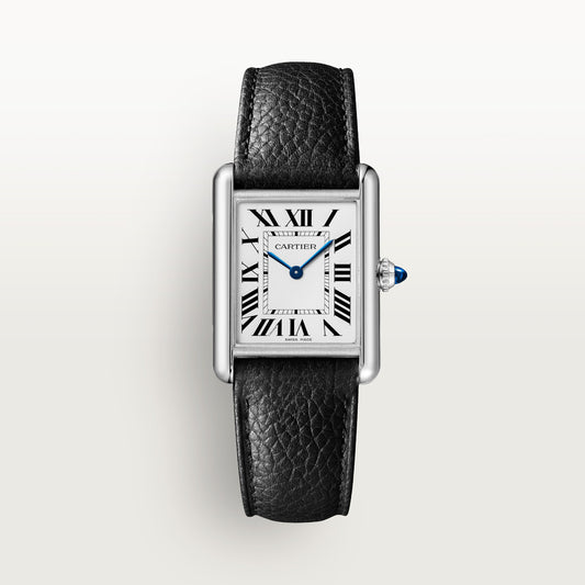 Cartier Tank Must de Cartier WSTA0138 - Large model Steel, Silvered Dial, Black calfskin strap