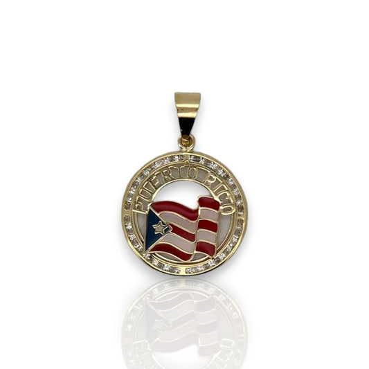 Puerto Rico Flag - 10k Yellow Gold