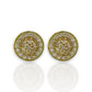 Round Cz Earrings - 10K Yellow Gold