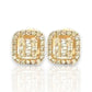 0.61ct Diamond Square Stud Earrings - 14k Yellow Gold