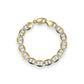 Mariner Link Two Tone Bracelet - 10K Yellow Gold Solid