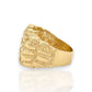 Nugget Cubic Zirconia Ring - 10K Yellow Gold - Solid