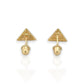 Triangle CZ Stud Earrings - 10K Yellow Gold