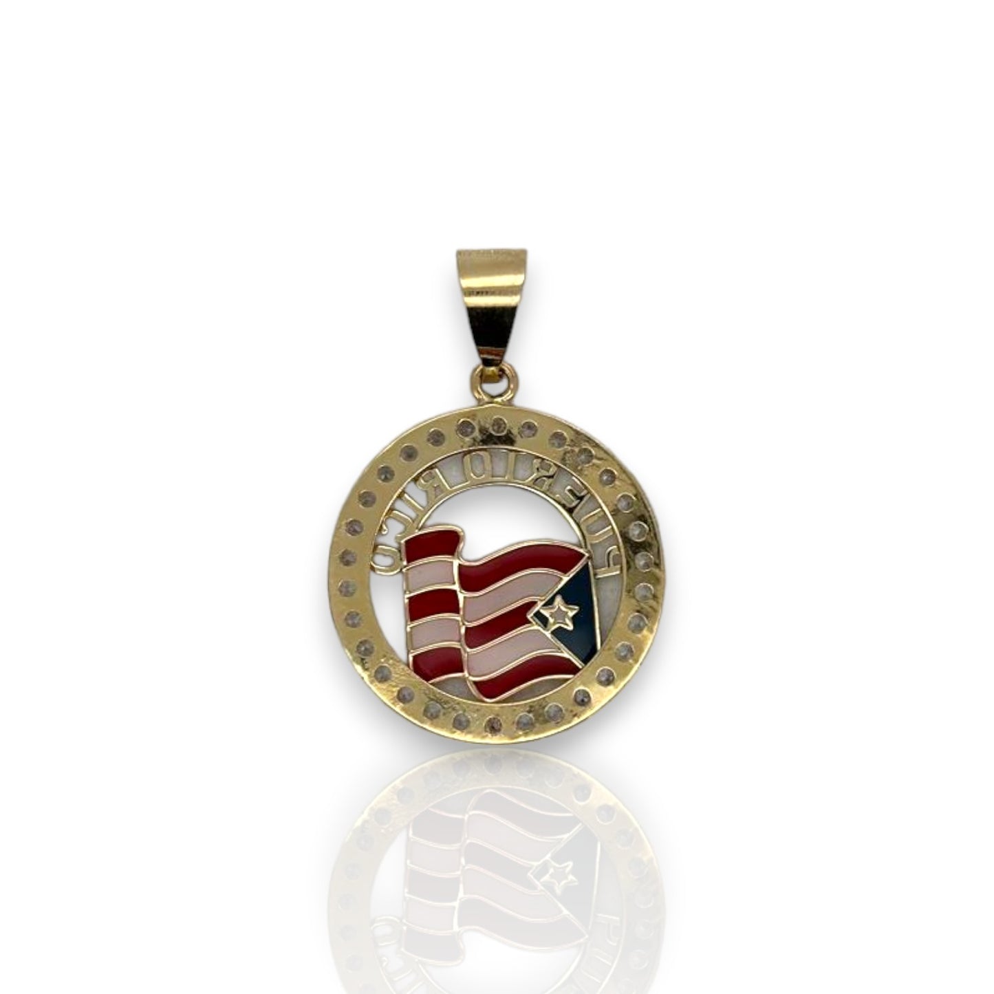 Puerto Rico Flag - 10k Yellow Gold