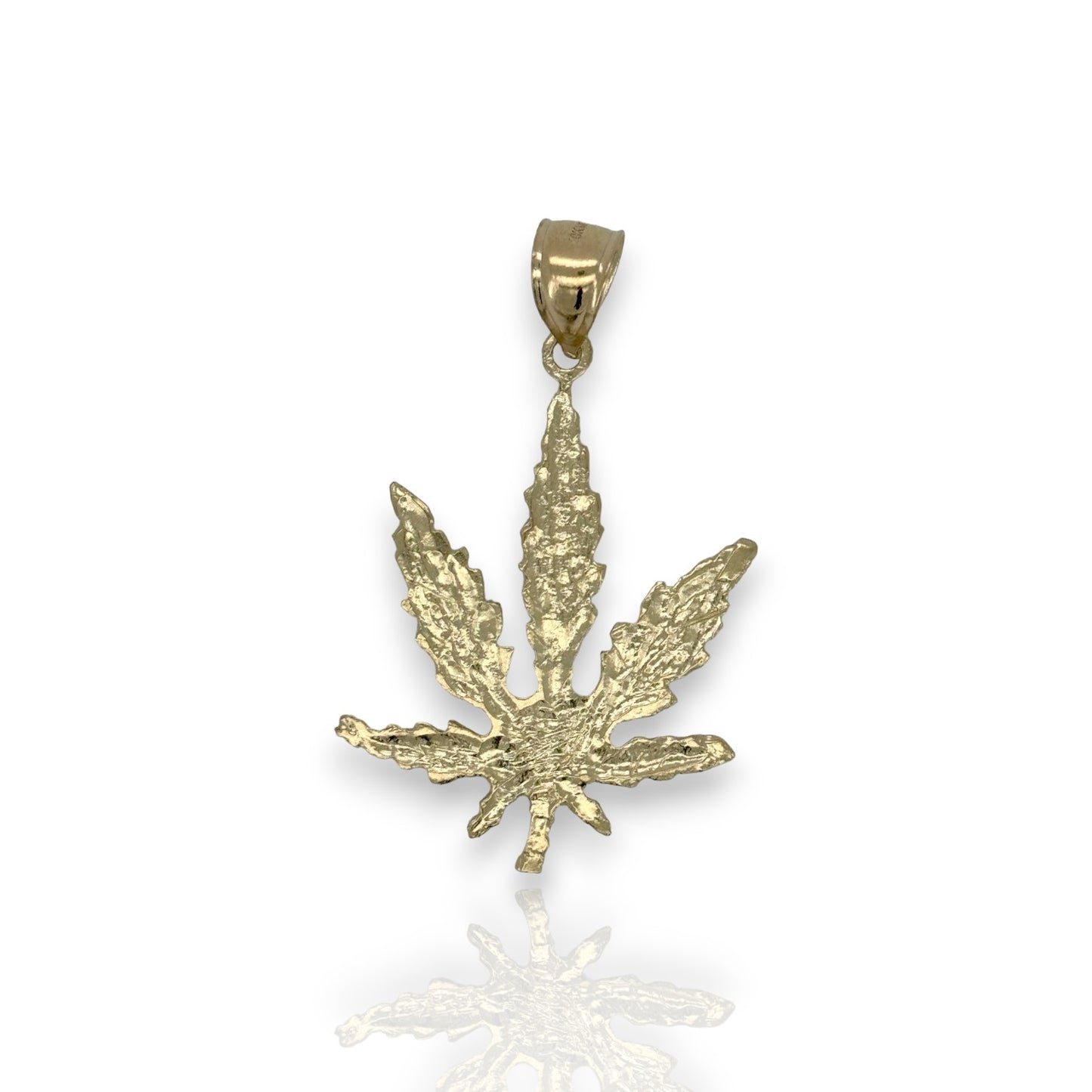 Colgante de marihuana "Weed" - Oro amarillo de 10 k