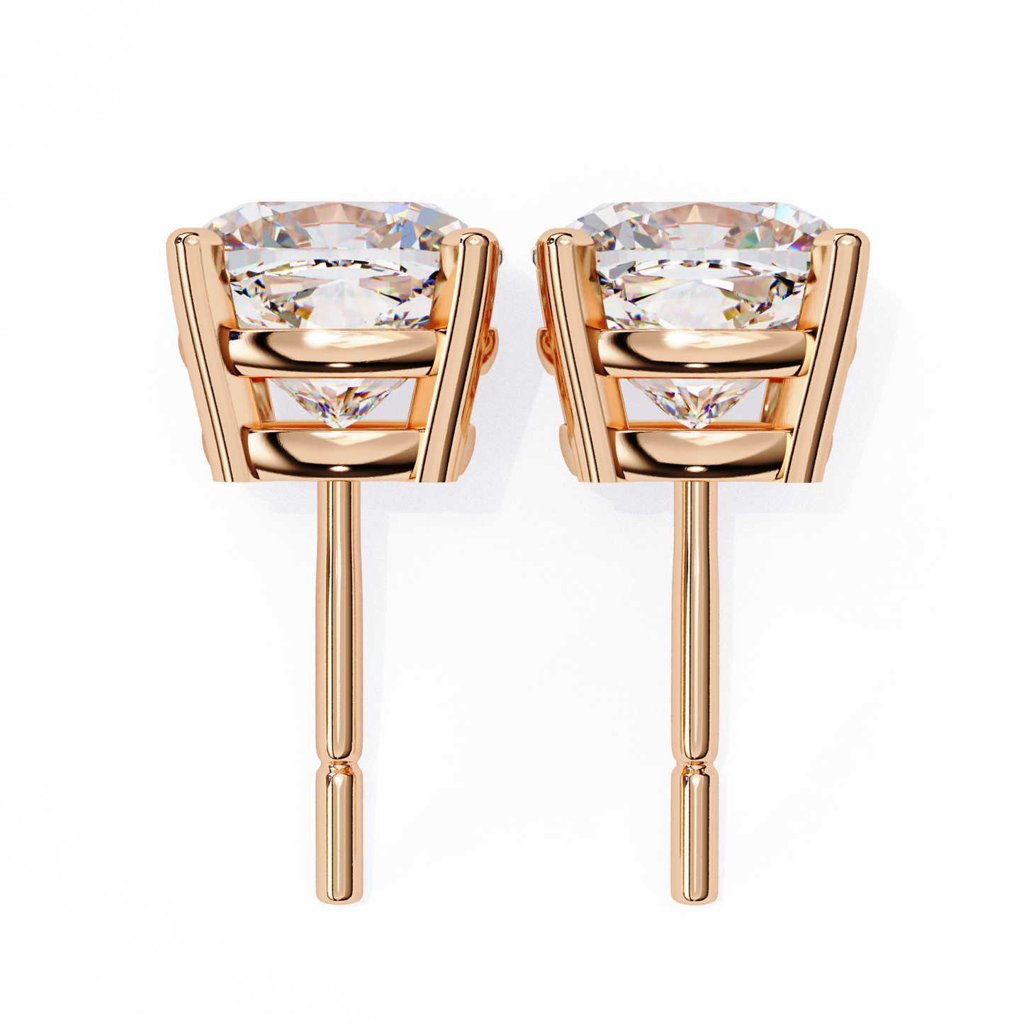 0.20 - 4 Carat Total Weight Diamond Earring Studs. 14K Solid Gold Lab Grown Diamond Studs. VS DEF Color. Diamond Earrings, Diamond Studs.