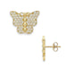 Butterfly Stud ZC Earrings - 10K Yellow Gold