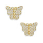 Butterfly Stud ZC Earrings - 10K Yellow Gold