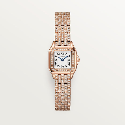 Cartier Panthère de Cartier WJPN0063 - Mini model Rose gold, Silvered Dial, Rose gold bracelet semi-set