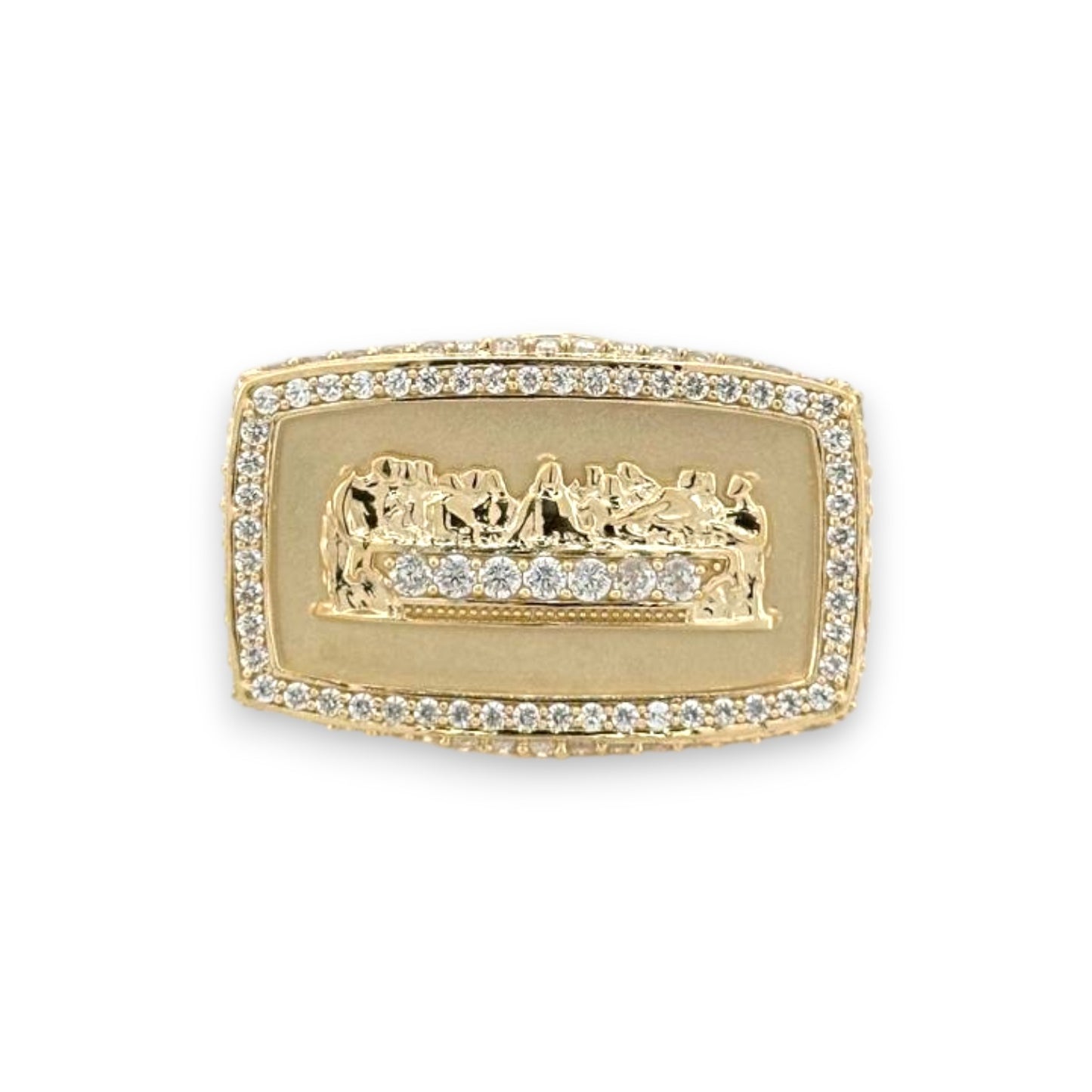 Last Supper Rectangle Ring - 10K Yellow Gold