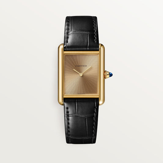 Cartier Tank Louis Cartier WGTA0211 - Medium model 18K yellow gold, Golden with sunray effect Dial, Semi-matte black alligator leather strap