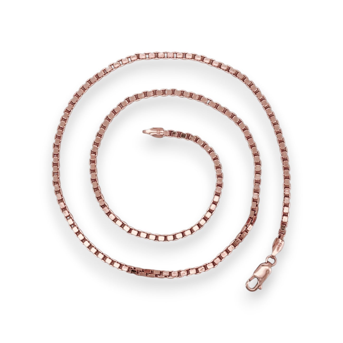 Box Chain Necklace - 14k Rose Gold - Solid