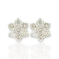 1.20ct Diamond Flower Stud Earrings - 14K White Gold