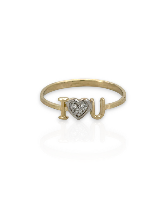10K Yellow Gold I Love You Ring – Romantic Gold Band for Women