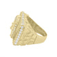 Jesus Rectangle Ring - 10K Yellow Gold