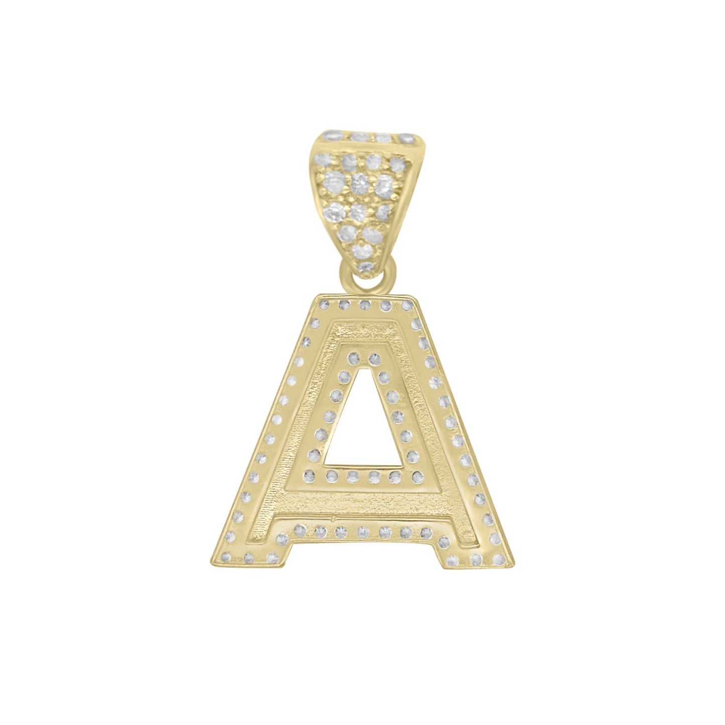 Initial Pendant CZ - 10K Yellow Gold