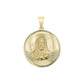 Jesus & Virgin Mary Two Sided Pendant - 14K Tri Color