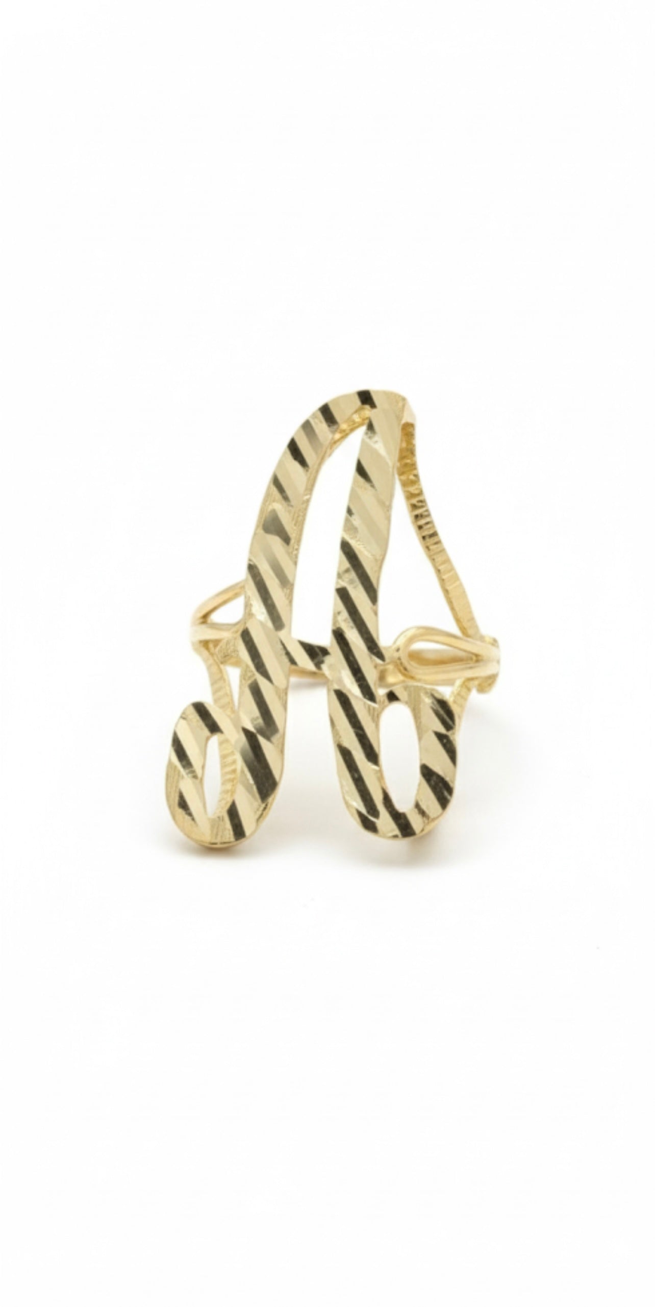 10k initial ring Medium - 22mm Letter E