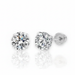 14K Gold / 925 Sterling Silver Stud Earrings | Screw-Back & Push-Back Styles | Hypoallergenic | GRA Moissanite or Cubic Zirconia Stones